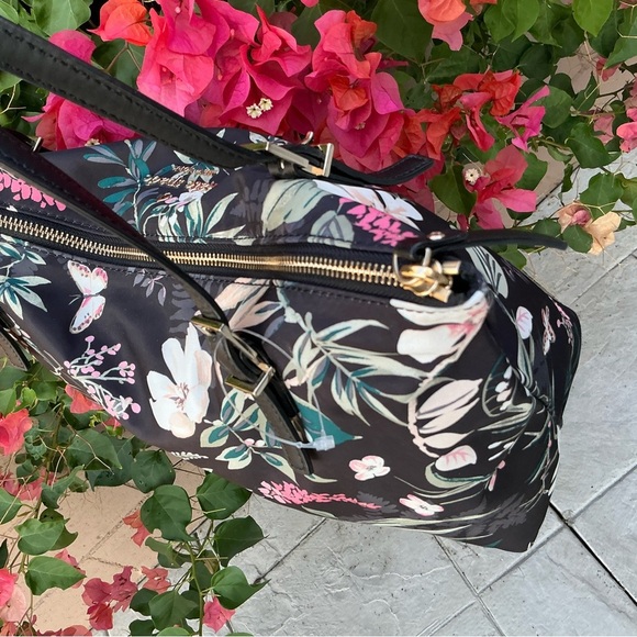 Kate Spade Wilson Road Botanical Alyse Flower Tote Bag EUC Shoulder Nylon Bag - Picture 7 of 14